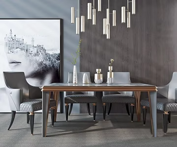 Dining table and chair combination 3d model