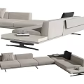 Modern corner multiplayer sofa 3d model
