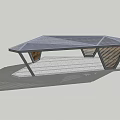 Modern Outdoor Pergola Design With Transparent Roof And White Cube Seats