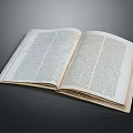 Old Open Book Display With Yellowed Pages And Text Content 3d model