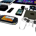 Modern mobile phone digital computer game machine 3d model