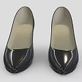 Stylish Black Patent Leather High Heels With Red Heels And Pointed Toe Design