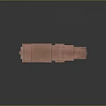 3D Rendered Orange Pixel Block Style Hippopotamus Model With Smooth Design