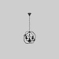 Multiple Modern Spherical Chandeliers With Metal Frame And Candle Shaped Bulbs