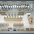Trendy Fashion Clothing Store With Hanging Apparel Display Racks And Bright Modern Interior Design
