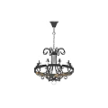Vintage Style Black Metal Chandelier With Gold Accents And Candle Shaped Lights