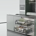 Green Kitchen Cabinets Interior With Black Countertop Organized Drawer Storage For Dishes Cups Jars