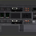 Advanced Modern Computer Console With Multiple Display Screens And Control Buttons