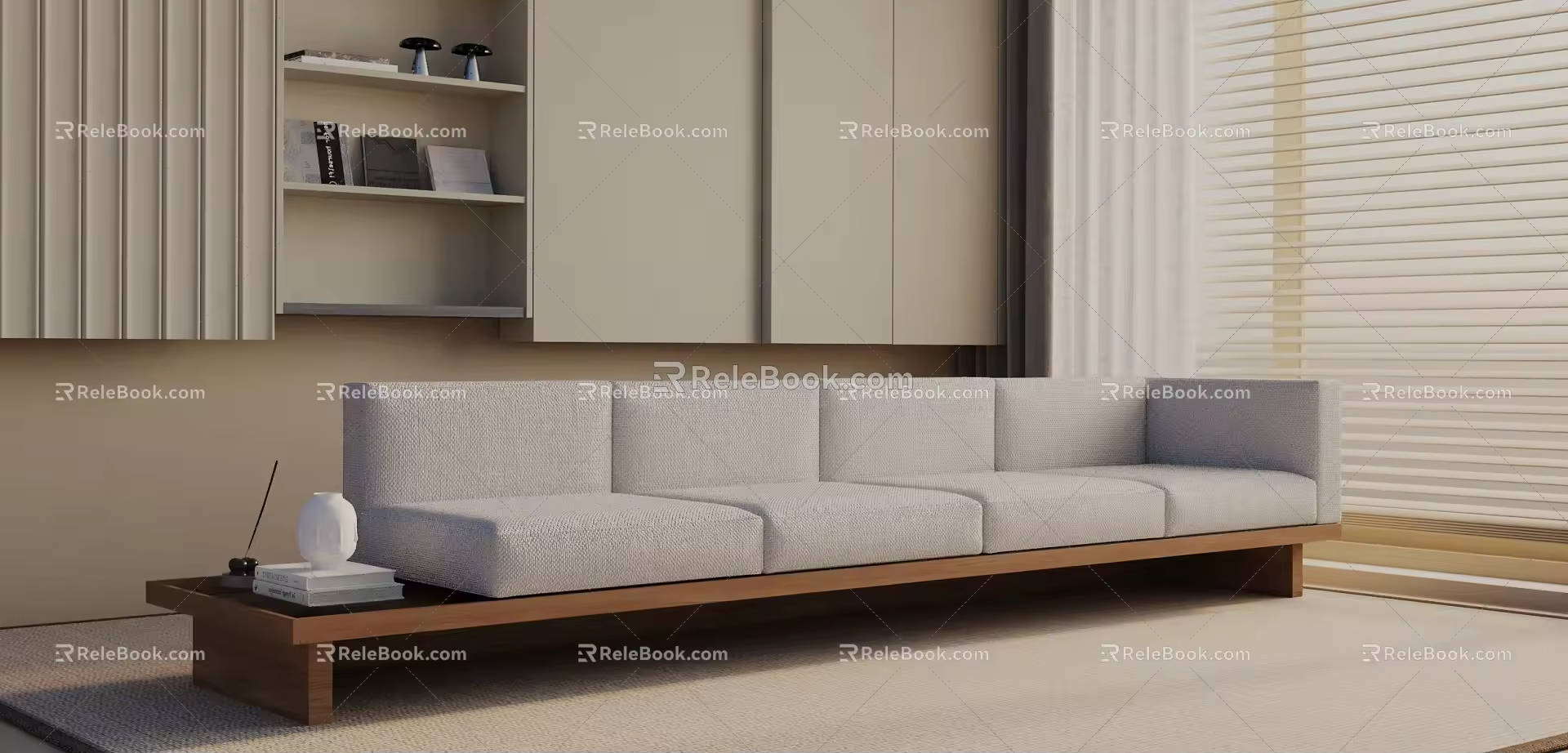 Three-seat sofa 3d model