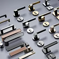 Various Modern Door Handles With Different Metallic Finishes And Styles
