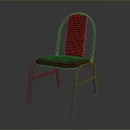 Red Upholstered Single Chair With Sleek Metal Frame For Home Use