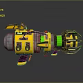 Futuristic Sci Fi Weapon With Yellow Mechanical Body And Green Glowing Cannon