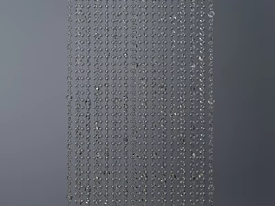 Elegant Sparkling Crystal Beaded Curtain With Hanging Chains On Gray Background 3d model