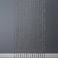 Elegant Sparkling Crystal Beaded Curtain With Hanging Chains On Gray Background
