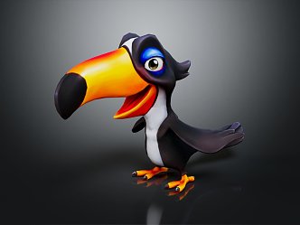 Modern game character crow birds 3d model