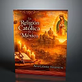 Catholic Religion Mexico Book Cover With Virgin Mary Image And Church Building