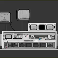 Industrial Computer Control Terminal With Multiple Screens Buttons And Indicators 3d model