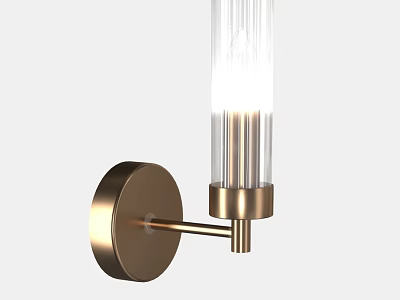 Contemporary Golden Wall Lamp With Transparent Glass Tube And White Light 3d model
