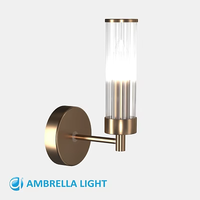 Contemporary Golden Wall Lamp With Transparent Glass Tube And White Light 3d model