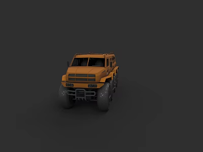 Orange Military Tank 3D Model Design With Detailed Exterior And Gray Background 3d model