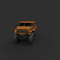Orange Military Tank 3D Model Design With Detailed Exterior And Gray Background