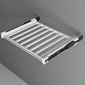 White Striped Suspended Ceiling Grid With Black Mounting Components And Frame 3d model