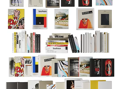 Colorful Books And Magazines Collection With Modern Covers And Stacked Design 3d model