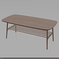 Stylish Pink Coffee Table Featuring Wooden Top Metal Legs And Lower Shelf