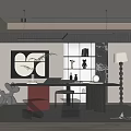 Modern study 3d model