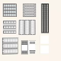 Multiple Grid Lights With Various Designs And Patterns For Ceiling Lighting Fixtures 3d model
