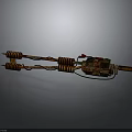 Rusty Metal Industrial Equipment With Coiled Springs Red Component And Mechanical Structure