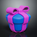 Stylish Blue Gift Box With Pink Bow And Decorative Ribbon For Daily Use