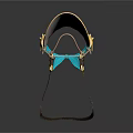 Elegant Daily Use Hat With Blue Band White Body And Golden Decorative Strap