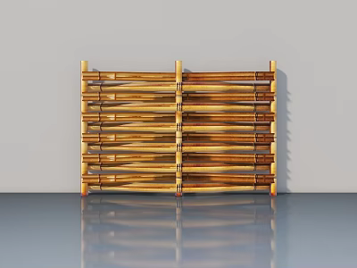 Elegant Wooden Hinged Door With Slatted Design For Modern Interior Spaces 3d model
