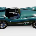 Green Classic Open Top Sports Car With Streamlined Bodywork And Vintage Design