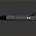 Silver Metallic Missile Weapon With Black Warhead Tail Fins And Aerodynamic Design