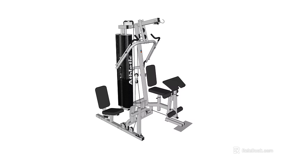 Multifunctional Sports Equipment with Adjustable Seats and Multiple Training Stations for Home Gym Fitness 3d model 