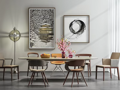 Modern Dining Table and Chair Combination 3d model