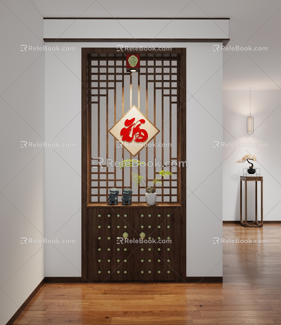 New Chinese-style Entrance Entrance Entrance Entrance Entrance Entrance Entrance Partition 3d model