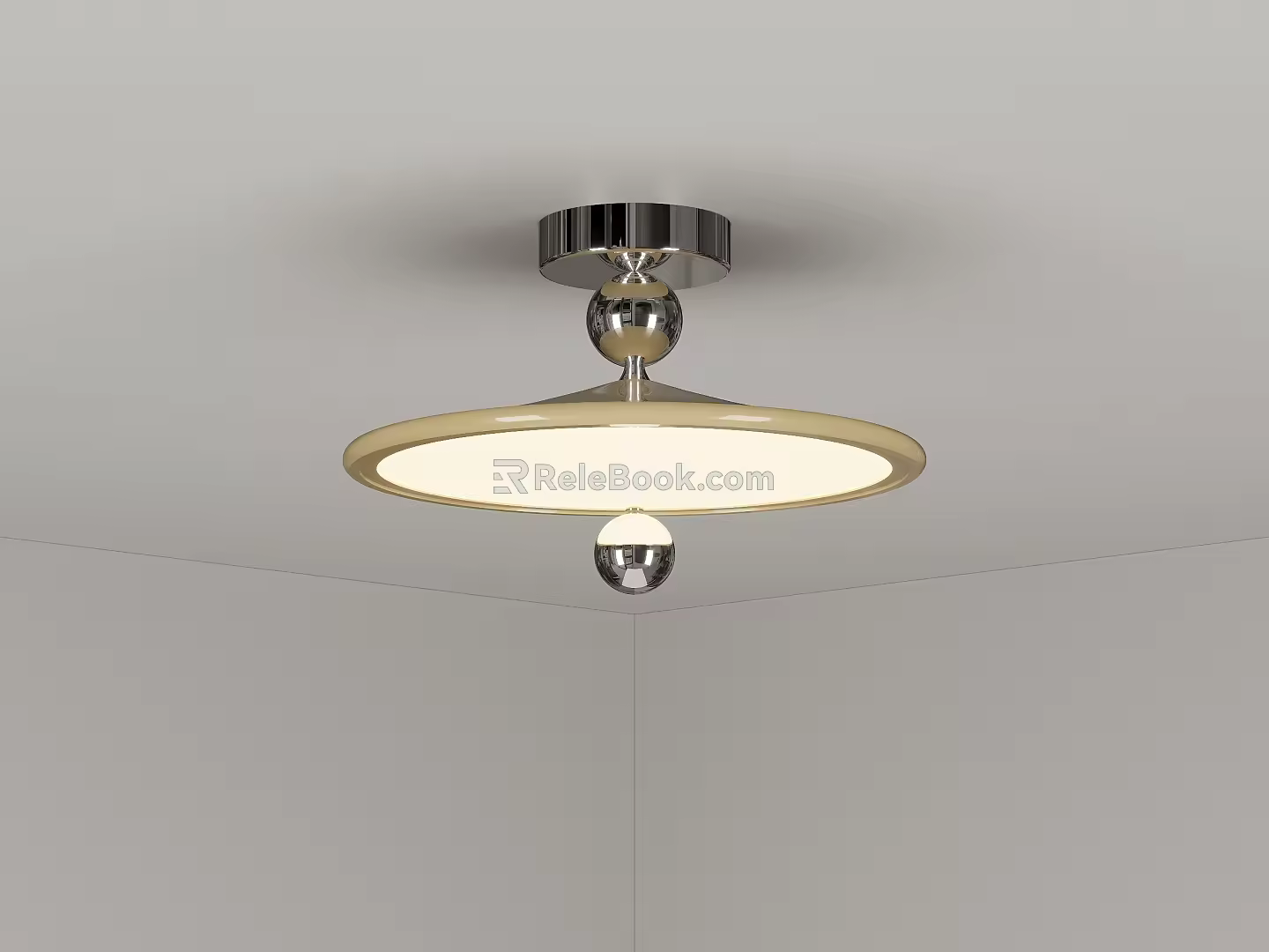 Quiet ancient style bedroom ceiling lamp round ceiling lamp net red ceiling lamp 3d model