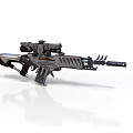 Advanced Modern Tactical Rifle With Scope Attachment And Tactical Rail Design Features 3d model