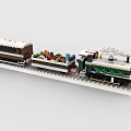 Lego toy train high speed rail EMU platform rail track winter 3d model