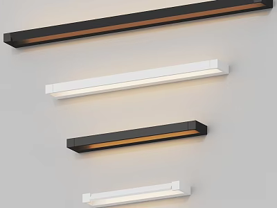 Modern Black and White Wall Lamps with Sleek Design and LED Illumination Mounted on Wall 3d model
