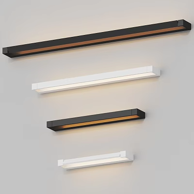 Modern Black and White Wall Lamps with Sleek Design and LED Illumination Mounted on Wall 3d model