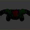 Red Headed Sci Fi Character Wearing Green Black Costume 3D Model Design