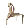 Modern Design Wooden Dining Chair With Curved Metal Accents And Elegant Shape