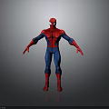 High Quality SpiderMan 3D Model In Red Blue Costume Standing Pose With Spider Logo