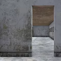 Red Brick Building Components Including Gray Roof Multiple Windows Entrance Steps And Weathered Walls