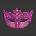 Elegant Golden Decorative Mask With Intricate Carvings And Pearl Embellishments