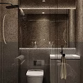 Luxurious SPA Sauna Featuring Massage Bed White Robes Dark Brown Walls Circular Light Hexagonal Tiles